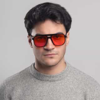 okulary concrete biohac z pomarańczowymi szkłami dla osób pracujących zmianowo