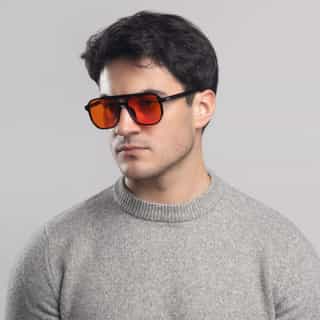 okulary concrete dla mężczyzn pomarańczowe szkła coralguard wspomagające zasypianie po wieczorze