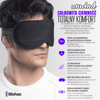 opaska na oczy biohac unwind cechy