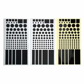 Naklejki blokujące światło - LEDim - 6 szt. czarne wycięte arkusze do blokowania światła, diod i ekranów 100%, 80% i 50%