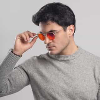 Okulary Transparent męskie okulary transparent biohac z pomarańczowymi szkłami coralguard dla poprawy snu